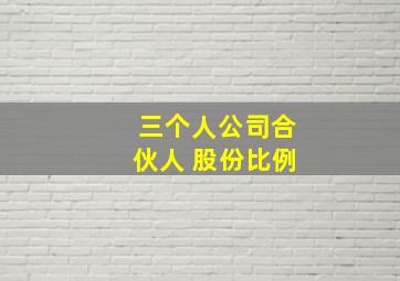 三个人公司合伙人 股份比例